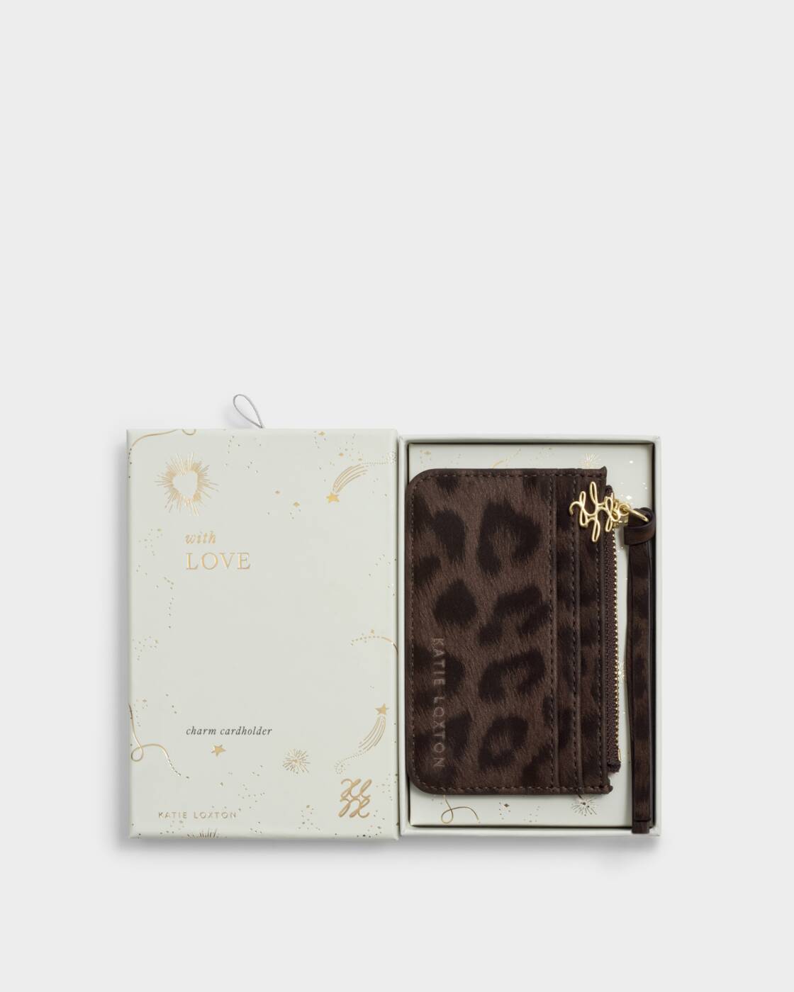 Katie Loxton Gift Boxed Coin & Cardholder Chocolate Leopard