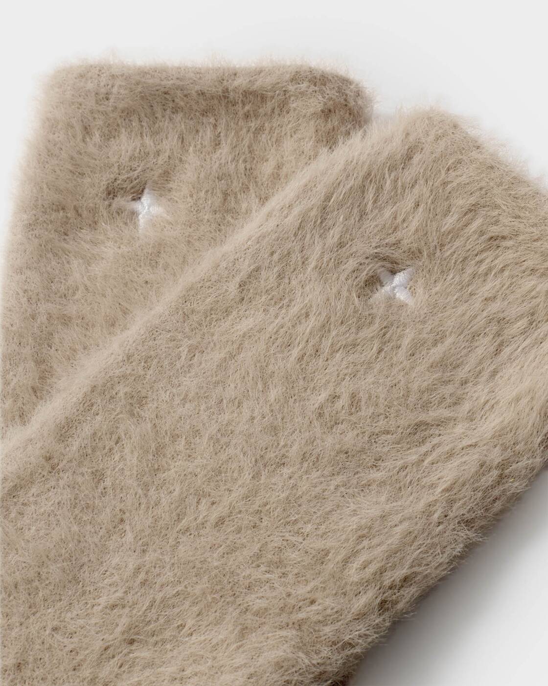 Katie Loxton Gift Boxed Duo Socks Taupe Fluffy Off White Sparkle One Size
