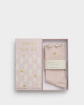 Katie Loxton Gift Boxed Frill Socks Heart Blush Pink One Size