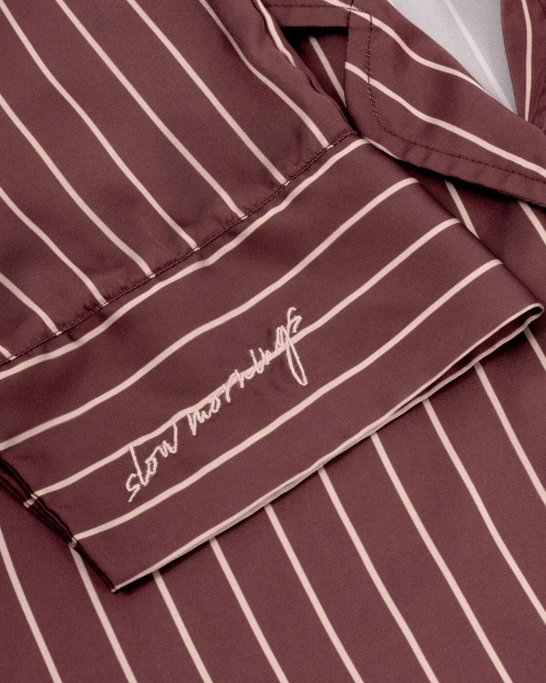 Katie Loxton Gift Boxed Pyjama Set Chocolate Off White Stripe Print Small