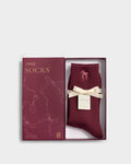 Katie Loxton Gift Boxed Ribbed Socks Bow Cherry One Size