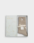 Katie Loxton Gift Boxed Ribbed Socks Bow Taupe One Size
