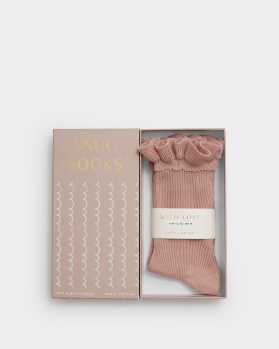 Katie Loxton Gift Boxed Ruffle Socks Pink One Size