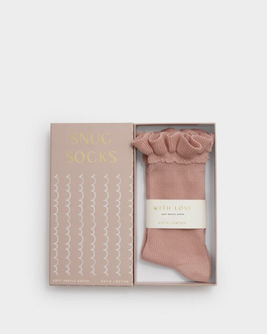 Katie Loxton Gift Boxed Ruffle Socks Pink One Size