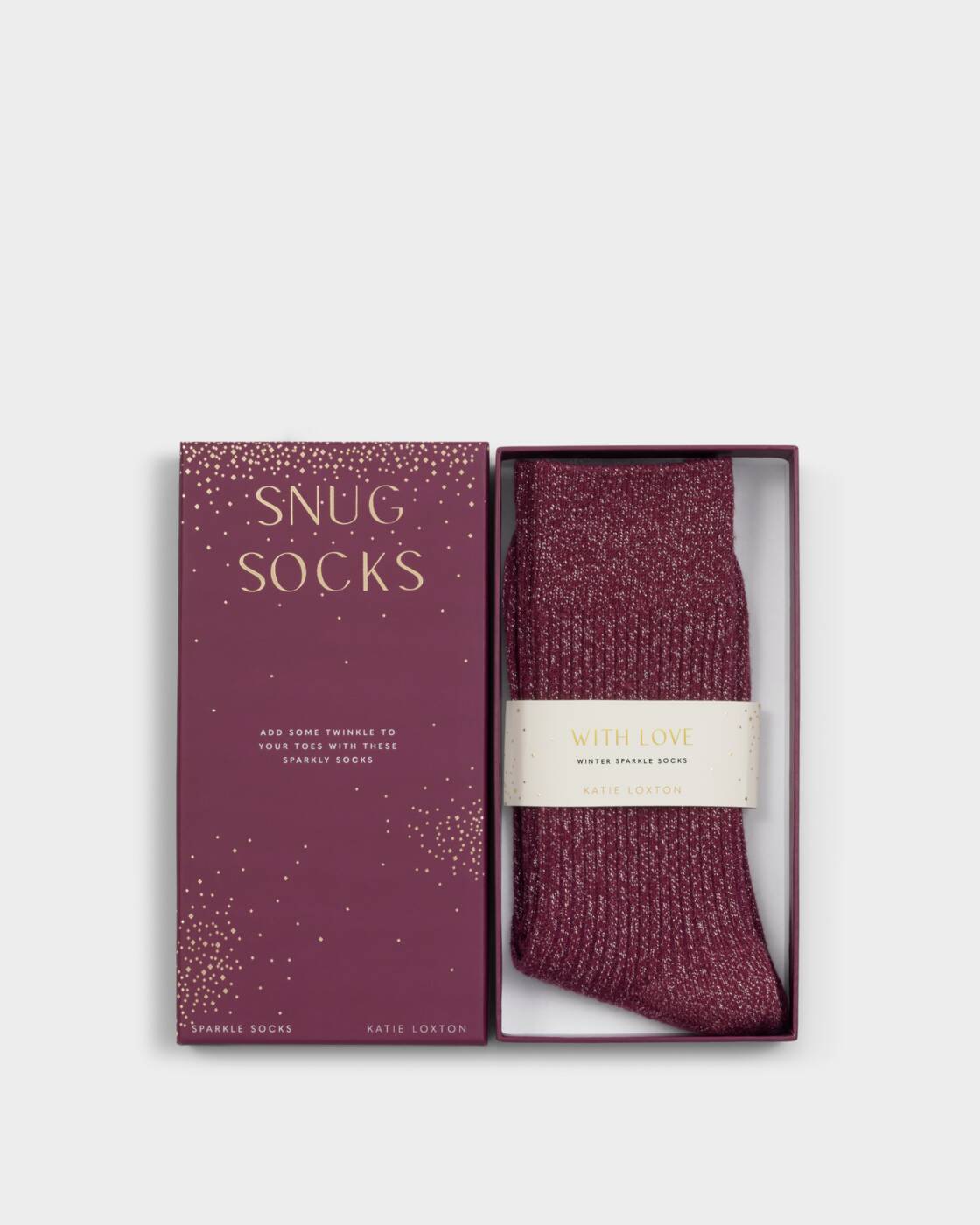 Katie Loxton Gift Boxed Sparkle Socks Cherry Red One Size