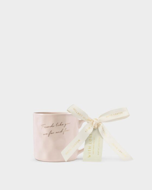 Katie Loxton Gift Tag Mug Friends Like You Are Far And Few Light Pink