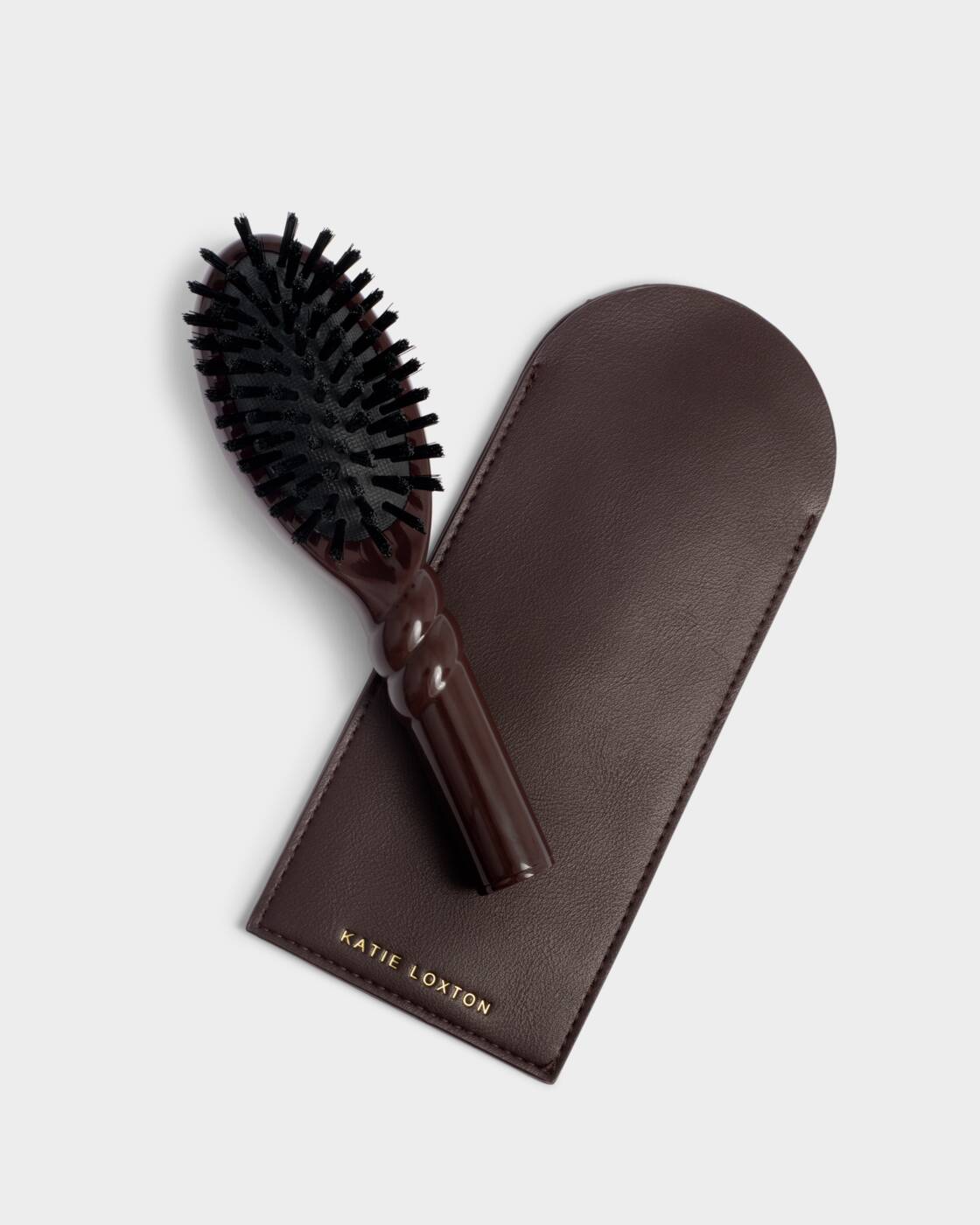 Katie Loxton Hairbrush & Case Set Chocolate Bitter Chocolate
