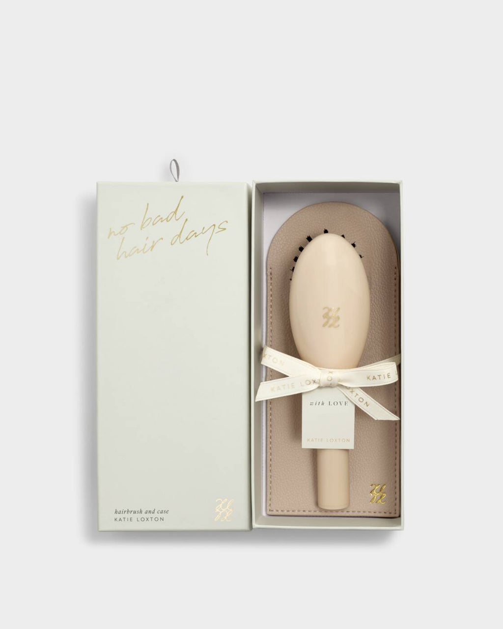 Katie Loxton Hairbrush & Case Set Light Taupe