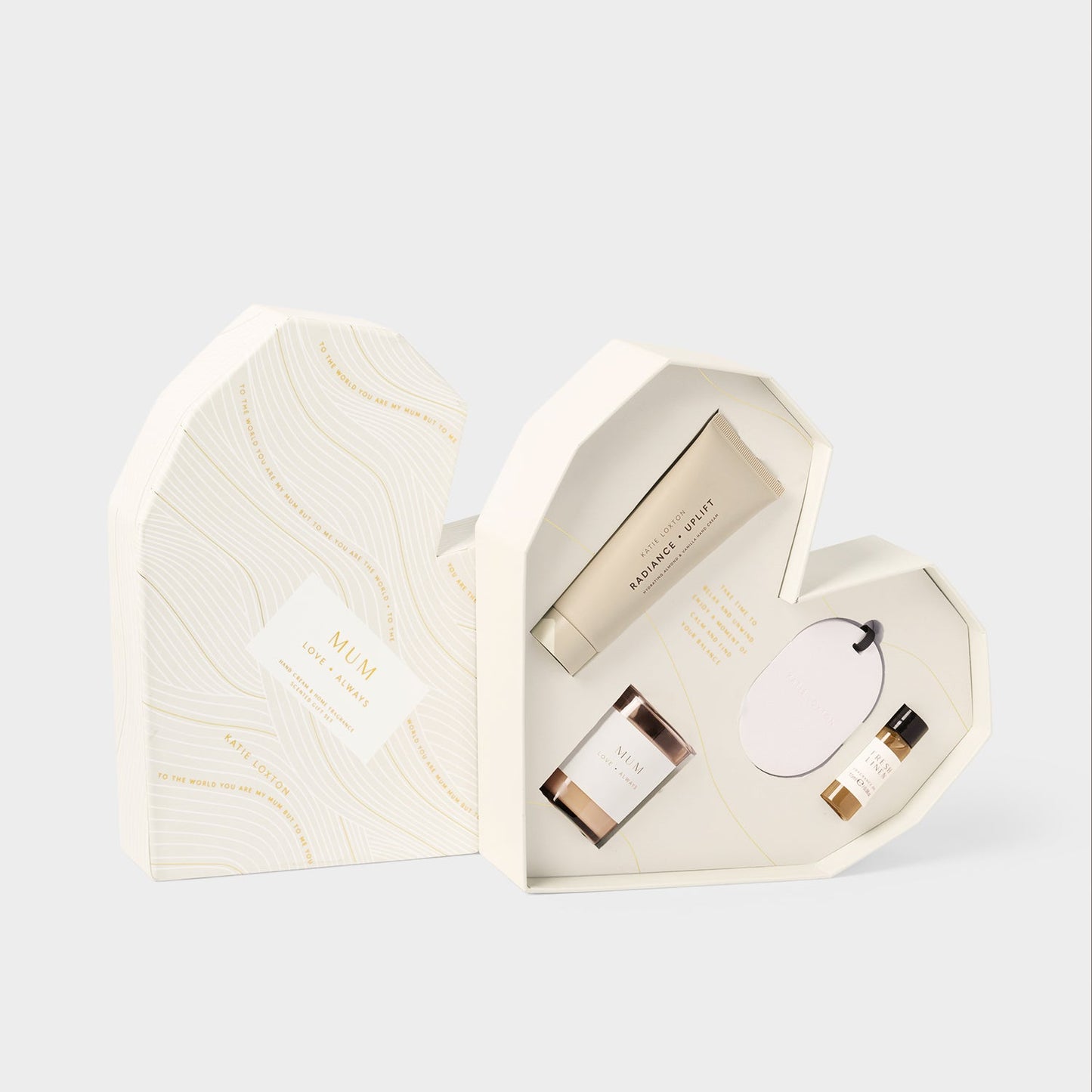 Katie Loxton Handcream And Home Fragrance Gift Set Mum Gold Wave Fresh Linen And White Lily   .