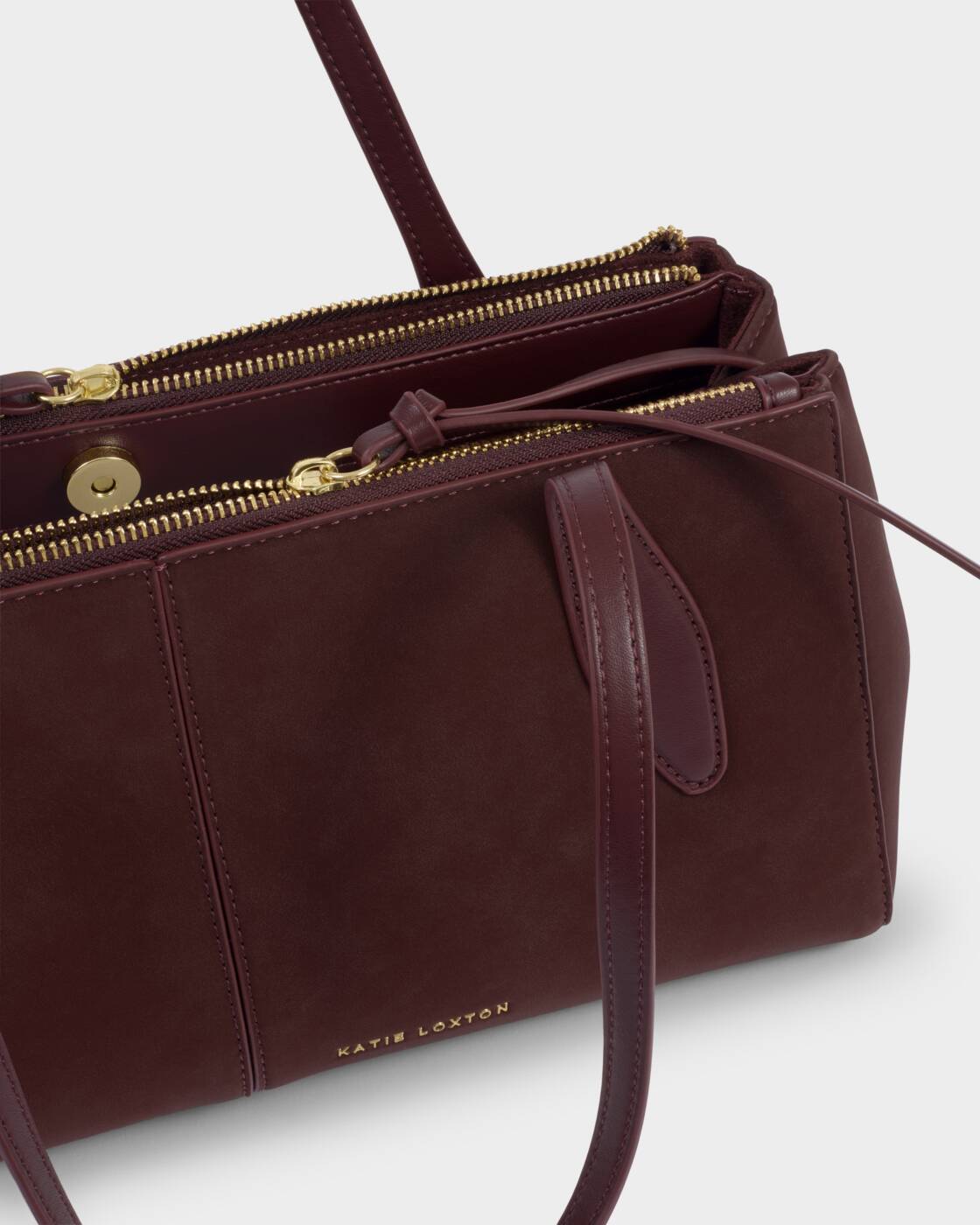 Katie Loxton Hattie Shoulder Bag Cherry Suedette Cherry