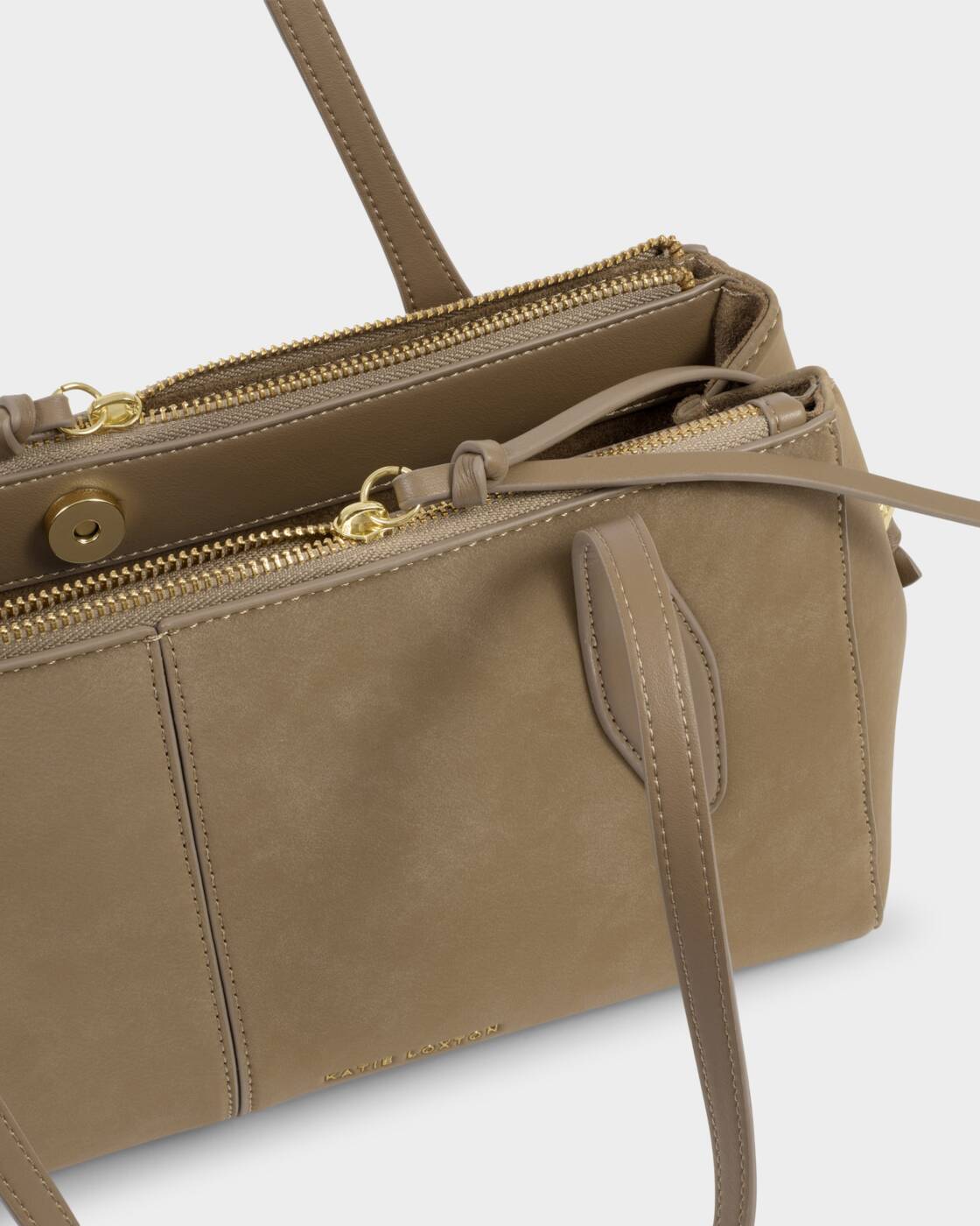 Katie Loxton Hattie Shoulder Bag Taupe Suedette Taupe