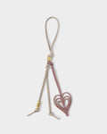 Katie Loxton Heart Bag Charm Linen Suedette Deep Rose