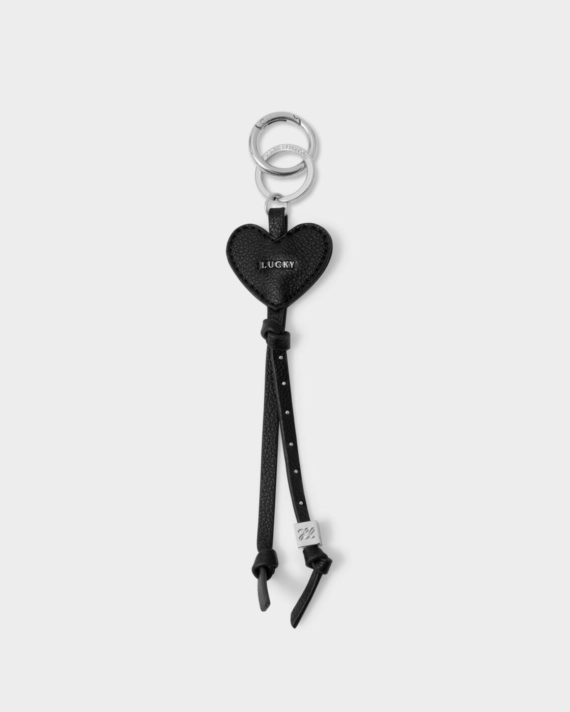 Katie Loxton Heart Charm Keyring Lucky Black