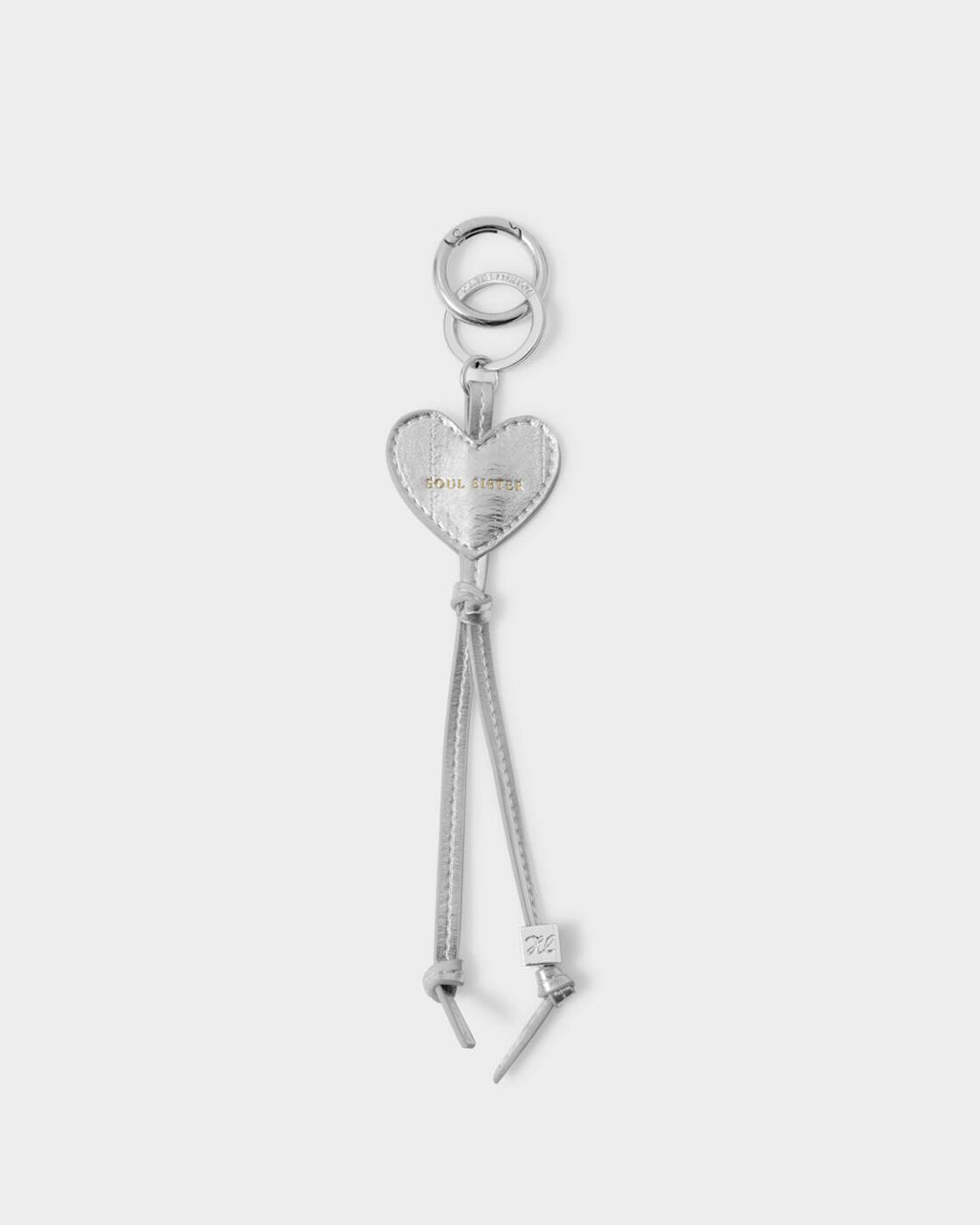 Katie Loxton Heart Charm Keyring Soul Sister Silver