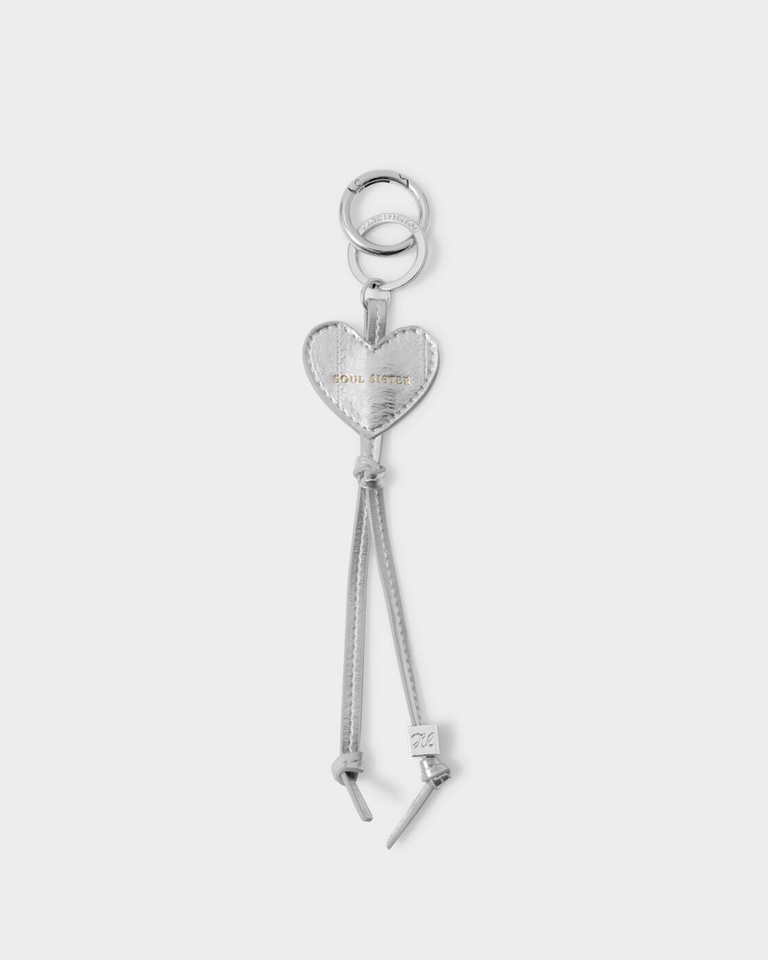 Katie Loxton Heart Charm Keyring Soul Sister Silver