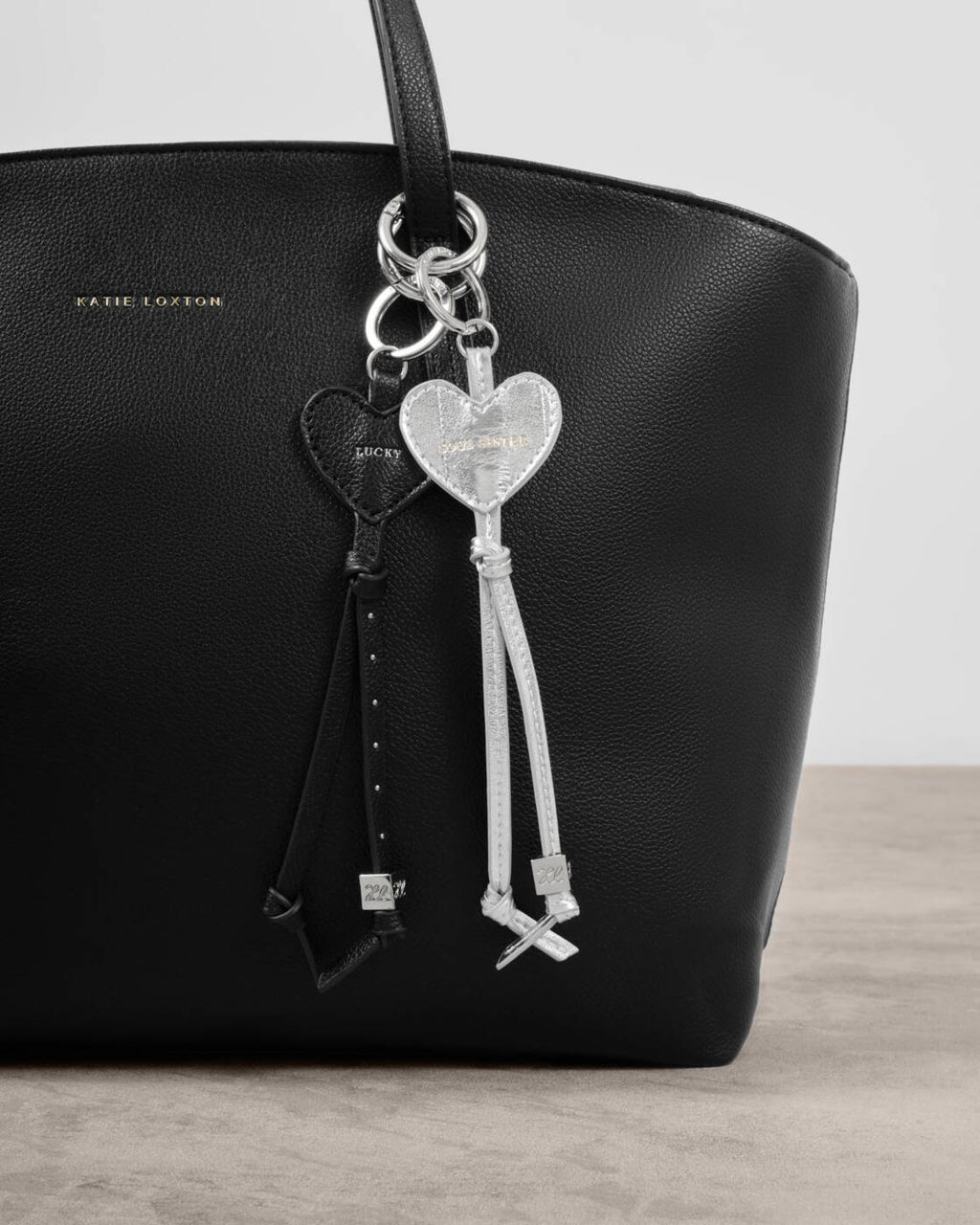 Katie Loxton Heart Charm Keyring Soul Sister Silver