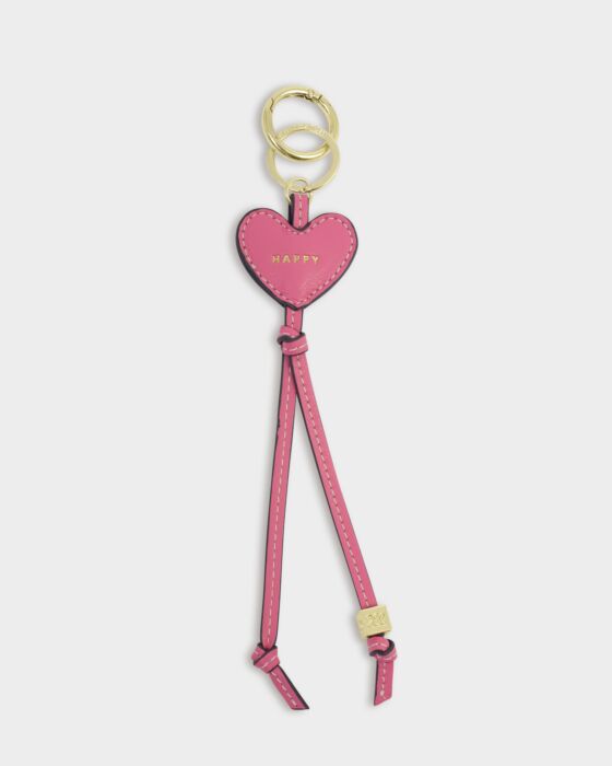 Katie Loxton Heart Charm Keyring Happy Sugar Pink