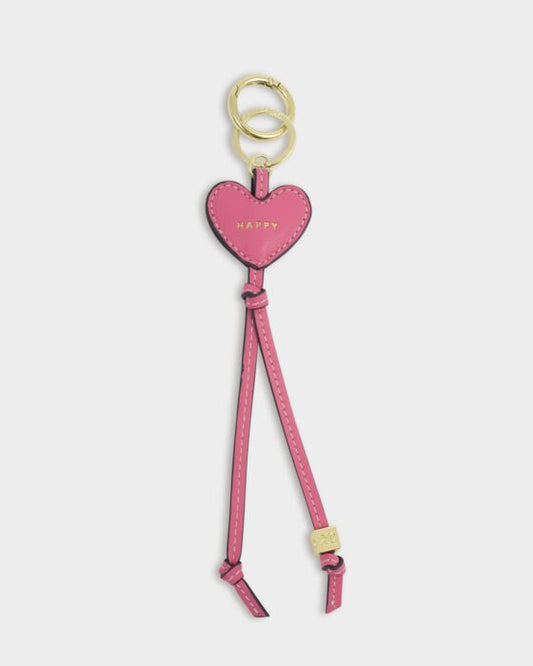 Katie Loxton Heart Charm Keyring Happy Sugar Pink