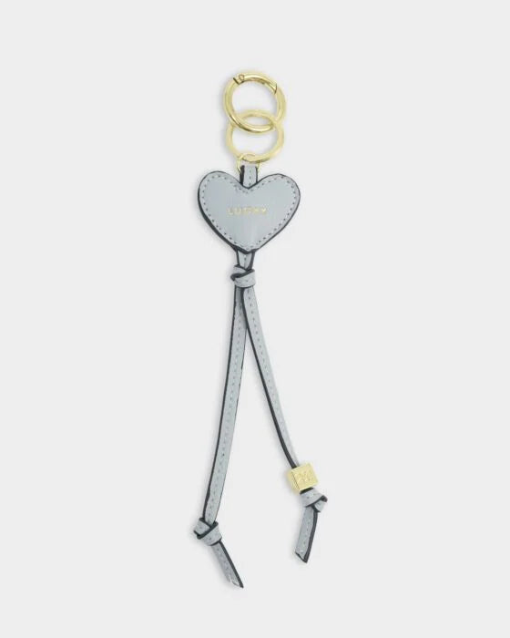 Katie Loxton Heart Charm Keyring Lucky Moonstone Blue