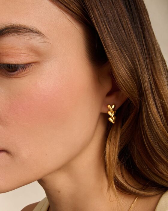Katie Loxton Heart Link Earrings Gold Coated