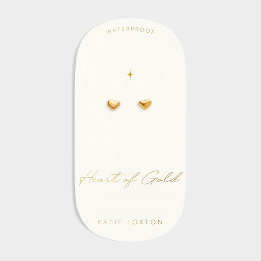 Katie Loxton Heart Of Gold Stud Earrings Gold Coated