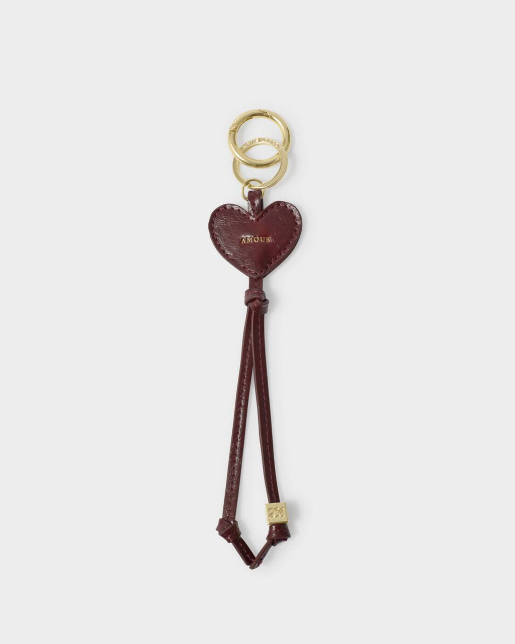 Katie Loxton Heart Charm Keyring Amour Cherry Patent Crackle