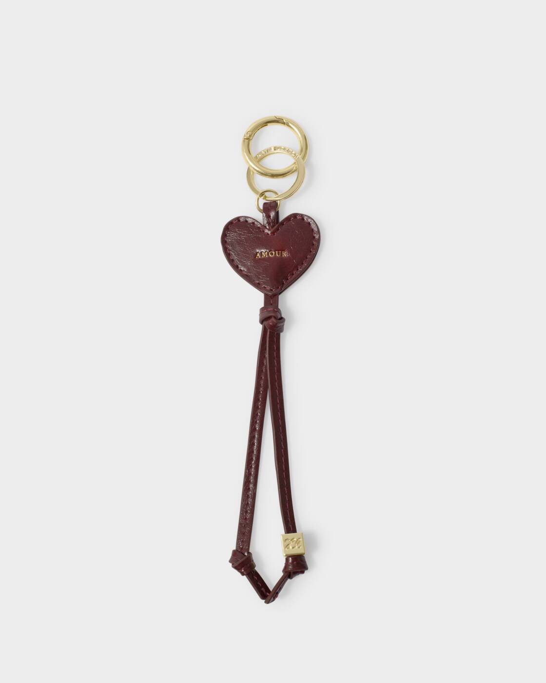 Katie Loxton Heart Charm Keyring Amour Cherry Patent Crackle
