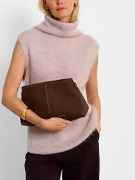 Katie Loxton Laila Faux Suede Clutch Chocolate