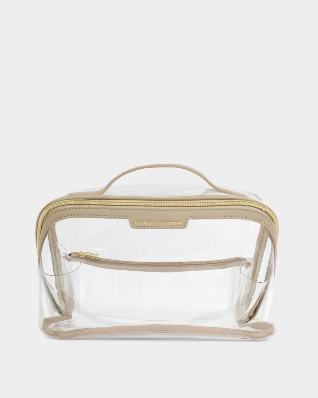 Katie Loxton Large Clear Fold-Out Wash Bag Light Taupe