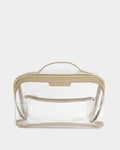 Katie Loxton Large Clear Fold-Out Wash Bag Light Taupe