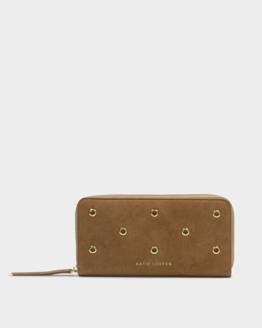 Katie Loxton Large Purse Caramel Suedette With Eyelets