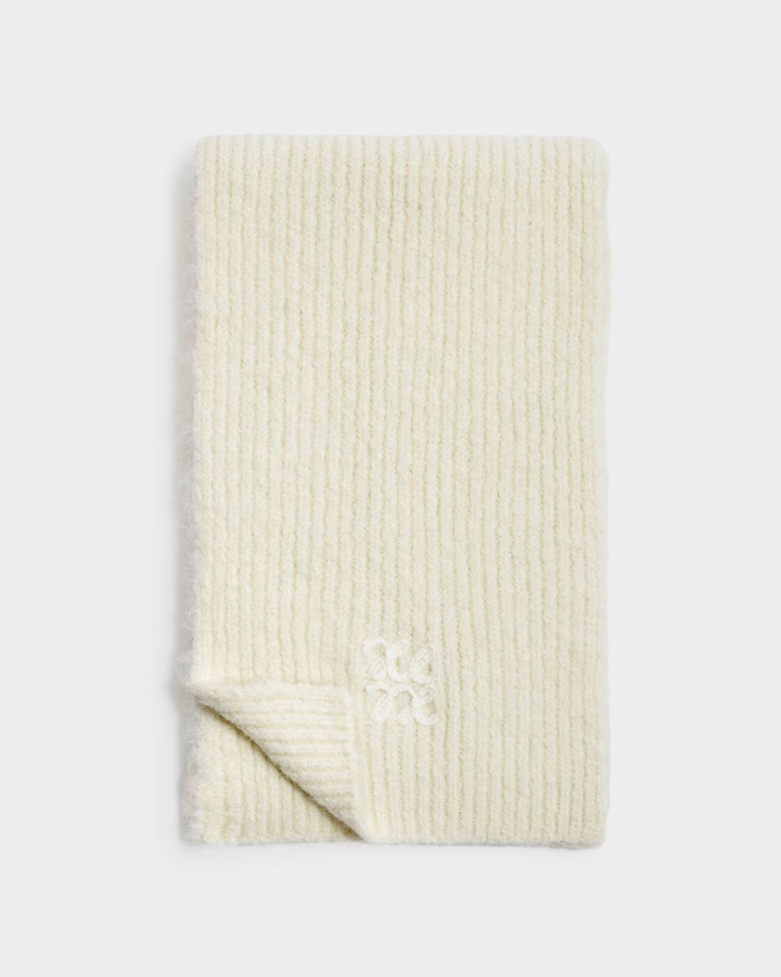 Katie Loxton Logo Appliqué Scarf Off White Taupe