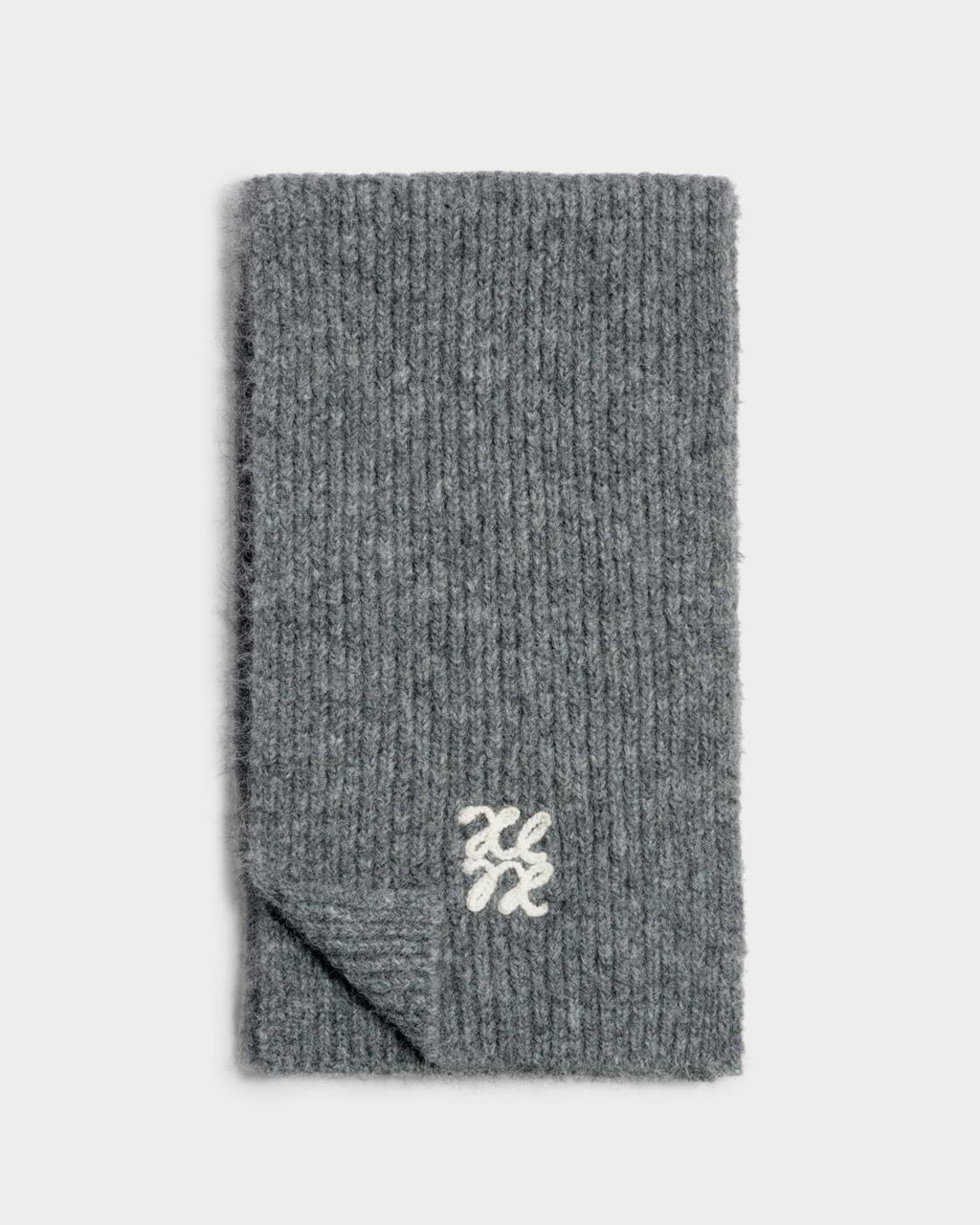 Katie Loxton Logo Appliqué Scarf Charcoal Pastel Grey