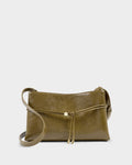 Katie Loxton Lori Crossbody Bag Deep Olive Patent Crackle