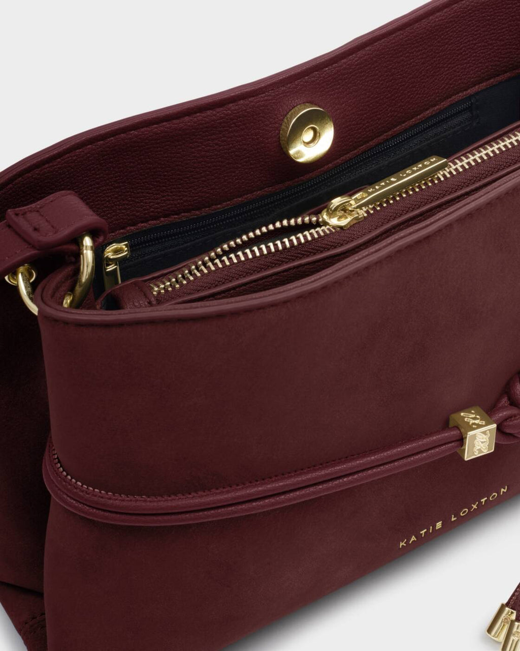 Katie Loxton Lori Crossbody Bag Cherry Suedette