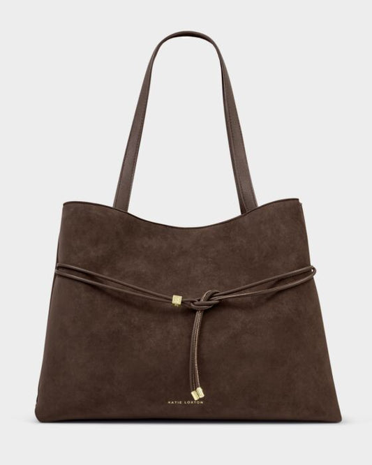 Katie Loxton Lori Tote Bag Bitter Chocolate Suedette