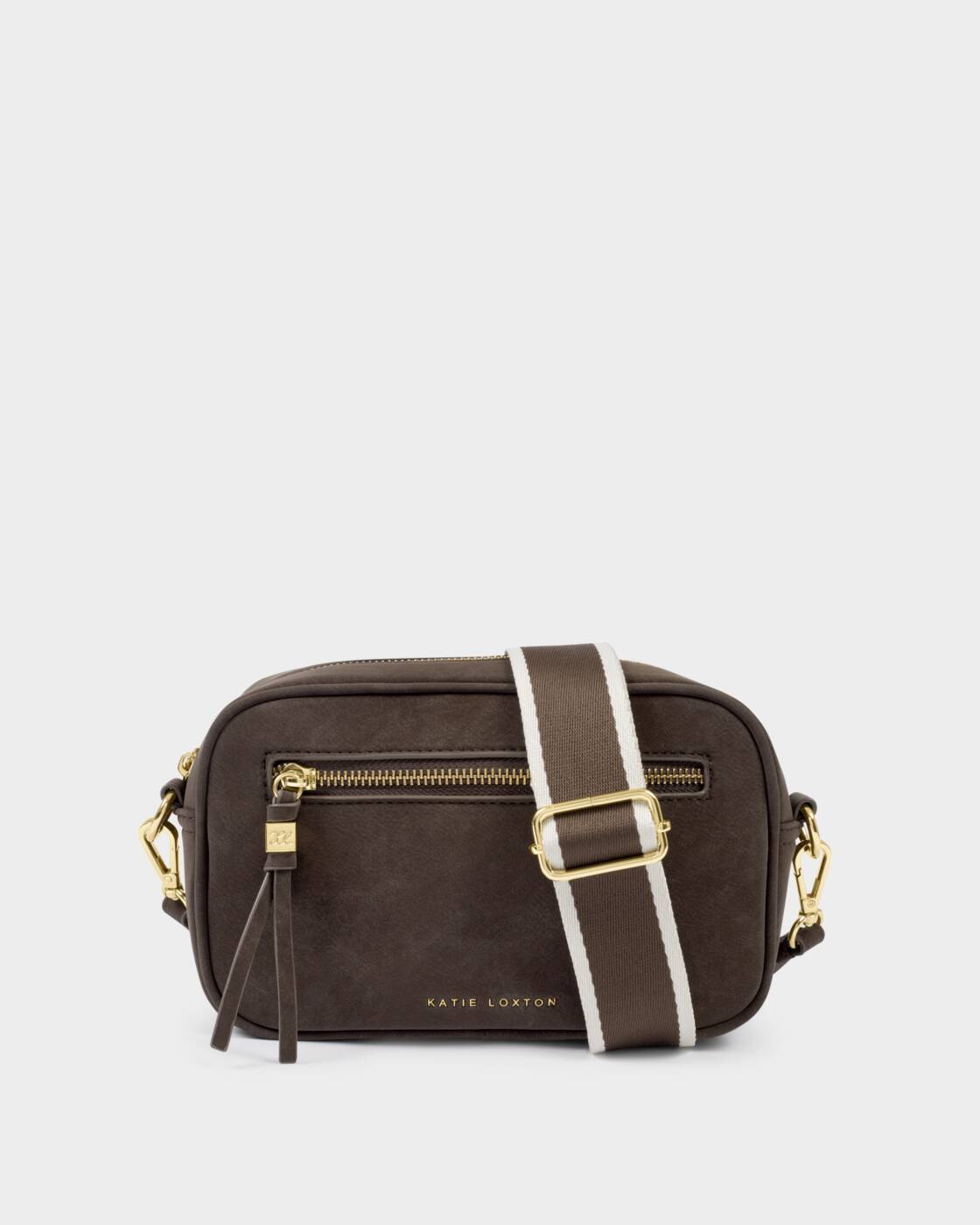Katie Loxton Lottie Crossbody Bag Bitter Chocolate Suedette