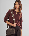 Katie Loxton Lottie Crossbody Bag Bitter Chocolate Suedette