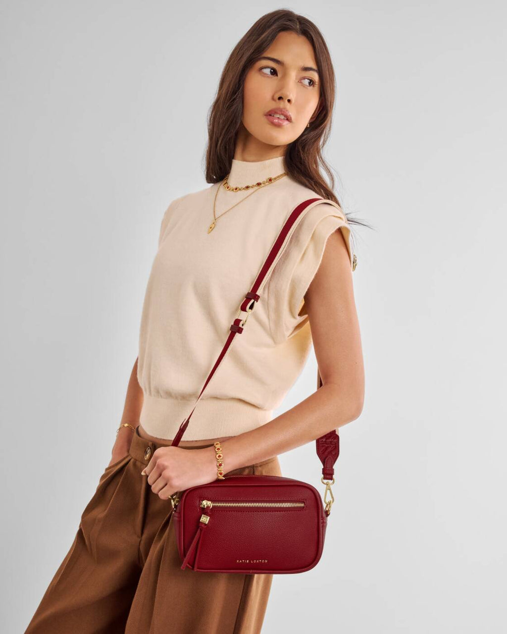 Katie Loxton Lottie Crossbody Bag Crimson