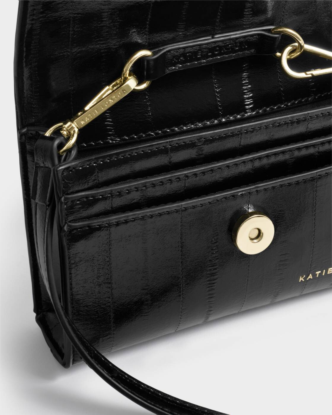 Katie Loxton Lou Crossbody Bag Black Eel