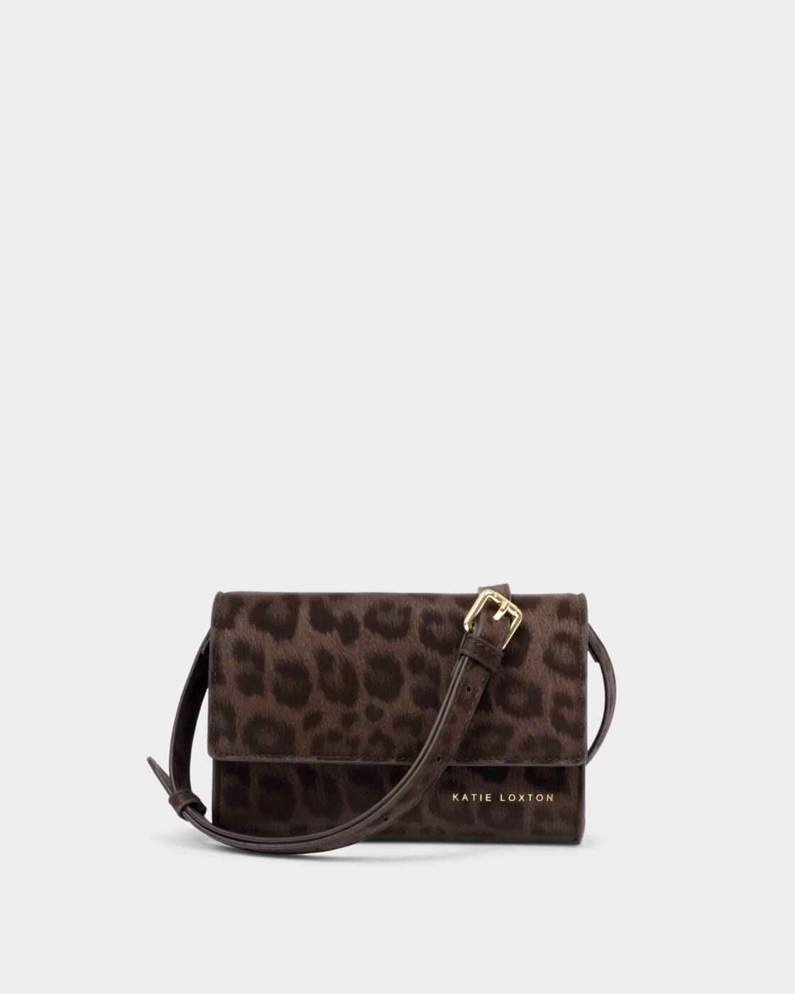 Katie Loxton Lou Crossbody Bag Chocolate Leopard