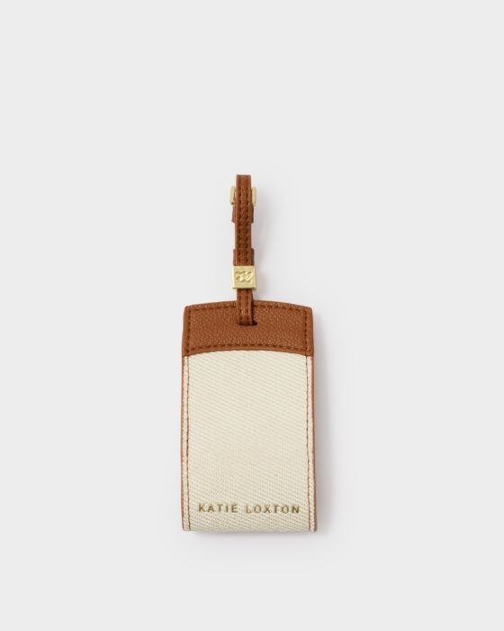 Katie Loxton Luggage Tag Canvas/Cognac