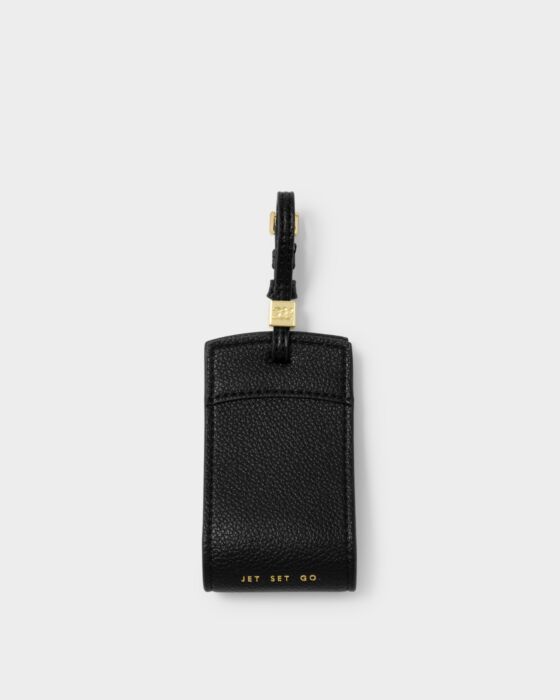 Katie Loxton Luggage Tag Jet.Set.Go Black
