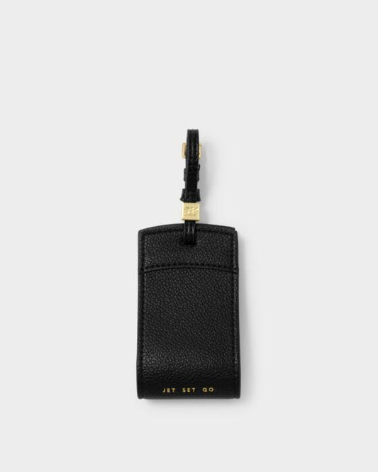 Katie Loxton Luggage Tag Jet.Set.Go Black