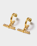 Katie Loxton Lustre T-Bar Hoop Earrings Gold Coated