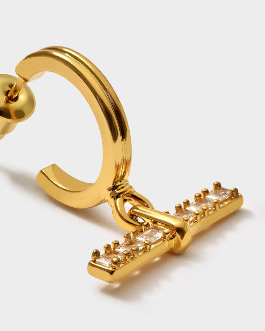 Katie Loxton Lustre T-Bar Hoop Earrings Gold Coated