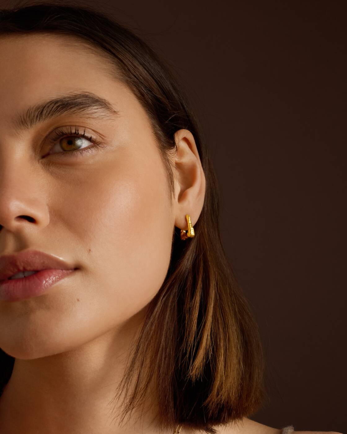 Katie Loxton Luxe Lock Hoop Earrings Gold Coated