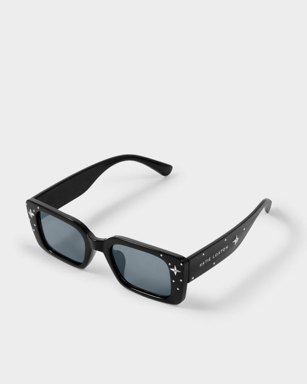 Katie Loxton Malibu Sunglasses Solid Black Studded