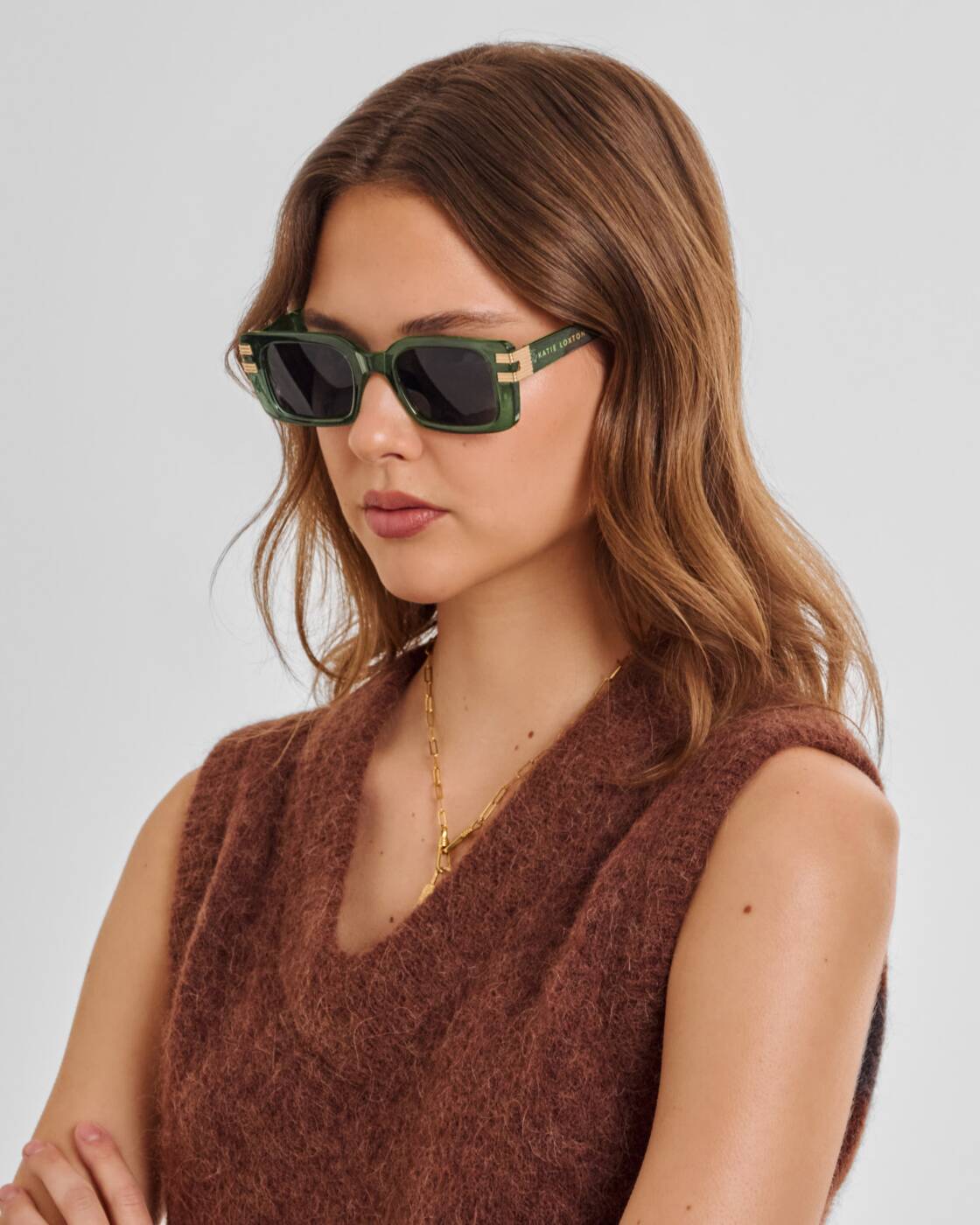 Katie Loxton Malibu Sunglasses Transparent Green