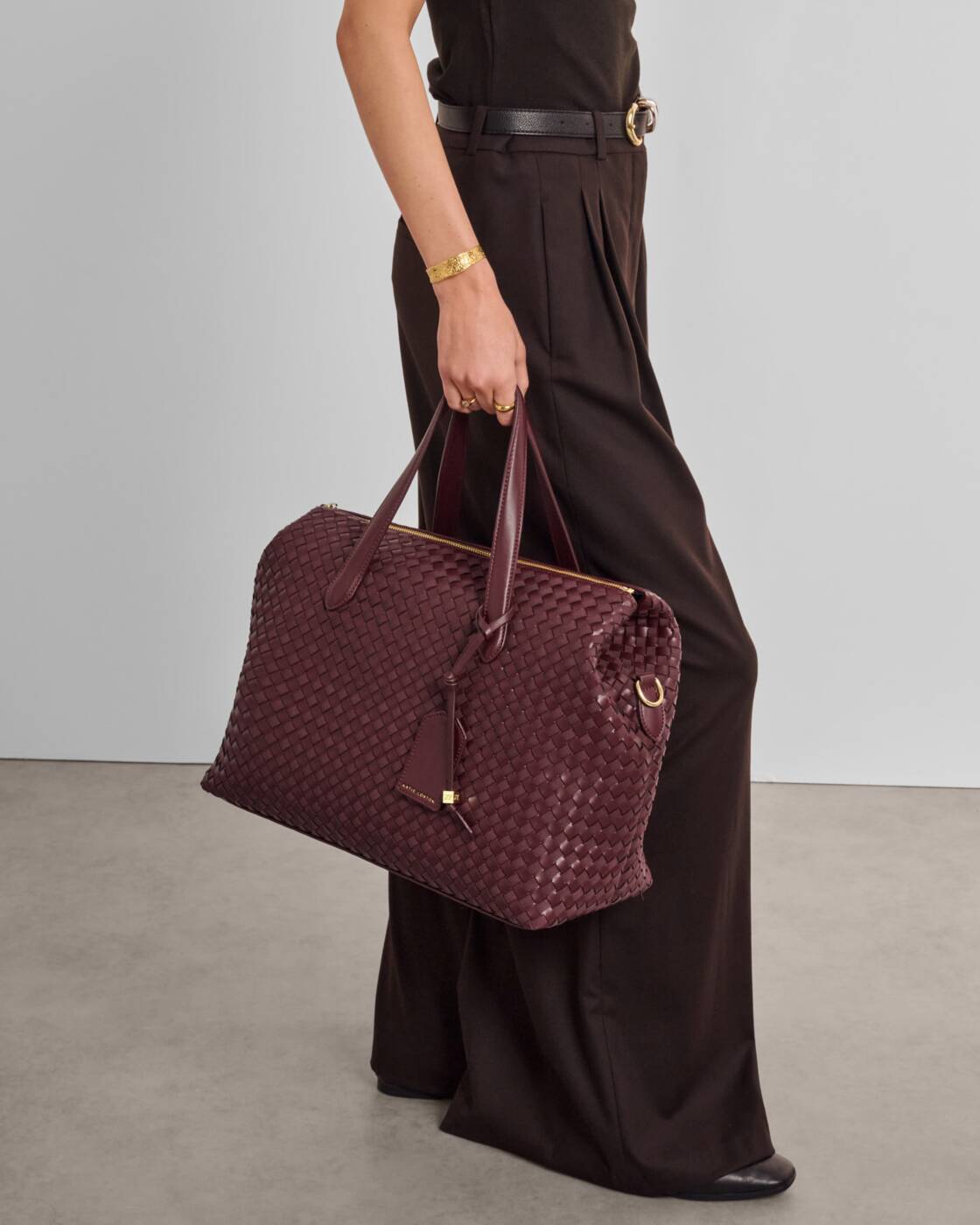 Katie Loxton Milan Hand Woven Cabin Bag Cherry Mixed